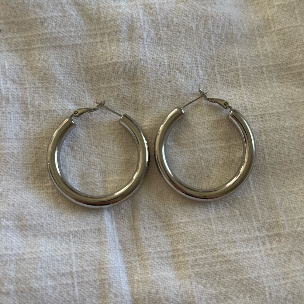 Silver hoop earrings